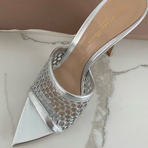 Gianvito Rossi Silver High Heel Mules - 37